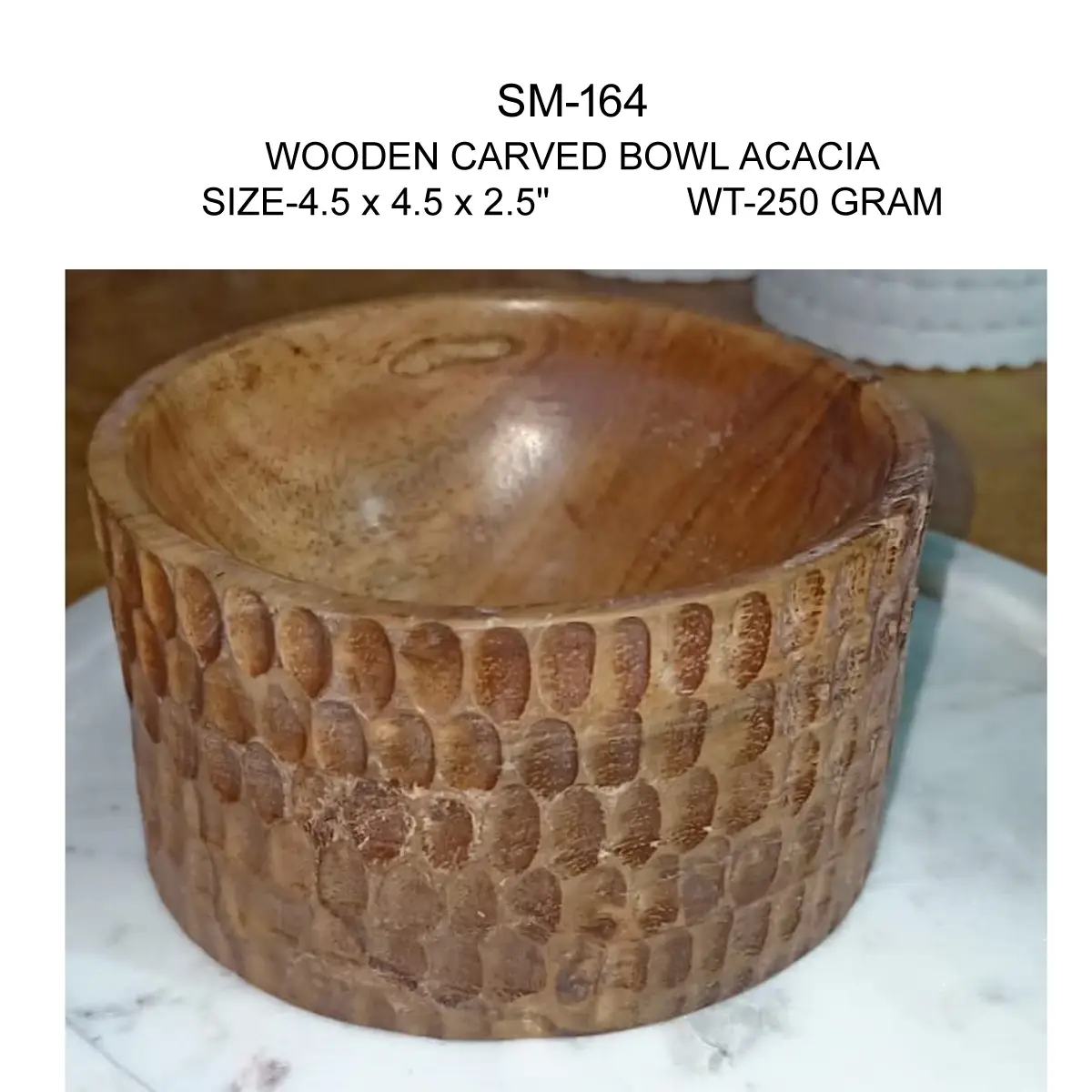 WOODEN CARVED BOWL ACACIA